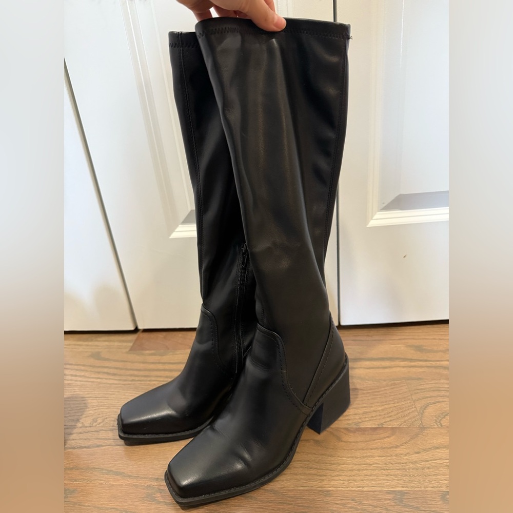Steve Madden Zoeey Black Knee-high Boots - Picture 5 of 14